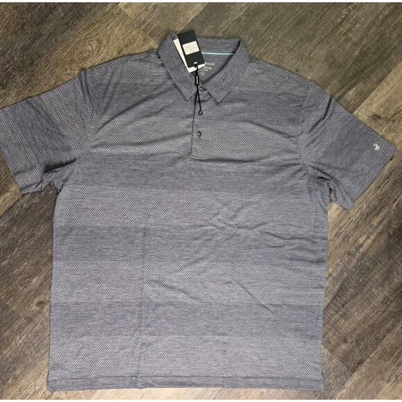 Michel Rouen Other - Michel Rouen Performance Polo Shirt Mens 2XL Navy Heather Striped NWT